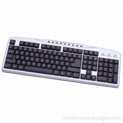 Computer Multimedia Keyboard with 9 Hot Keys, Available in Various Colors, Supports Windows NT